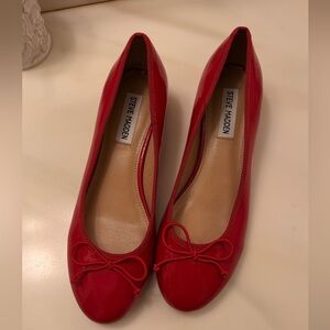Steve Madden Glossy Red Flats with Bow